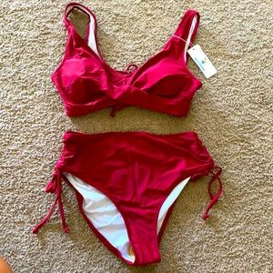 New with tags and liner Burgundy high waisted